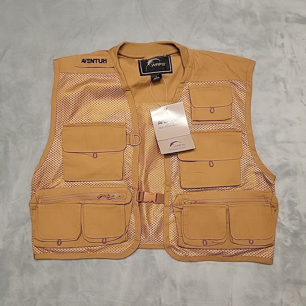 White River Fly Shop Vest Mens Medium Brown Aventur1 Mesh Fishing Outdoors Gear